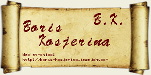Boris Kosjerina vizit kartica